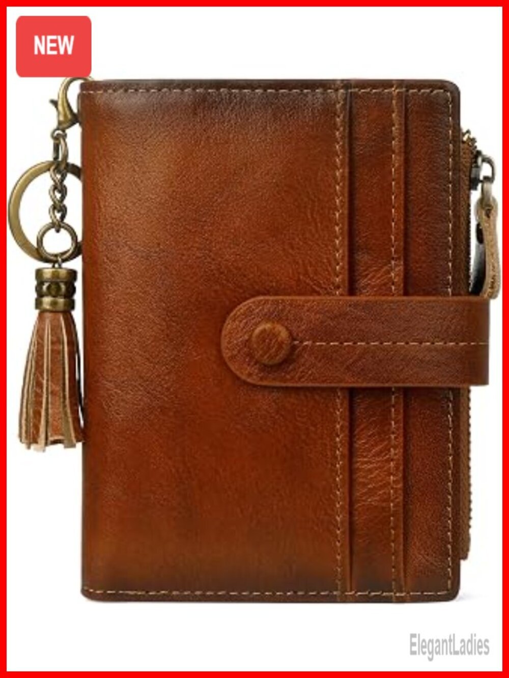 RFID Blocking Bifold Leather Wallet with Coin Pocket, Compact